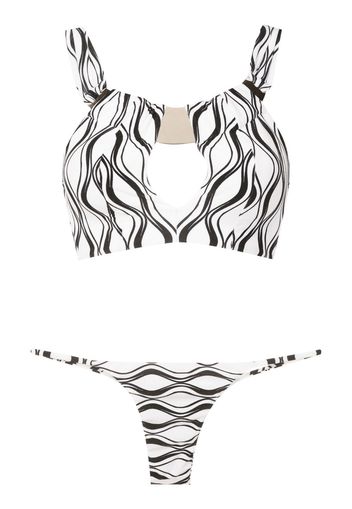 Amir Slama Bikini con stampa - Bianco