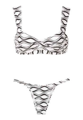 Amir Slama Bikini con stampa - Bianco