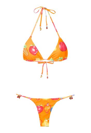 Amir Slama Set bikini con stampa - Arancione