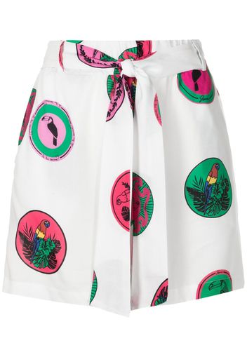 Amir Slama Shorts con stampa grafica - Bianco