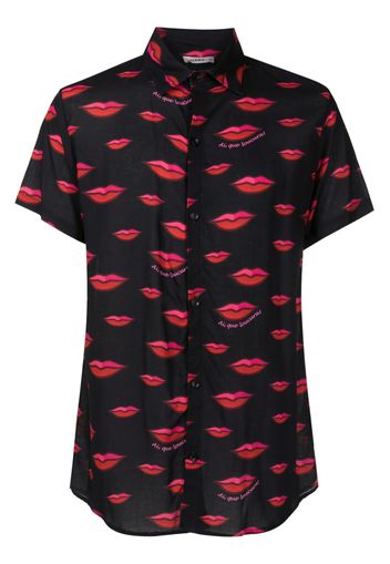 Amir Slama lips-print short-sleeved T-shirt - Nero