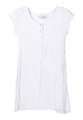 Amir Slama fisherman knit-overlay mini dress - Bianco