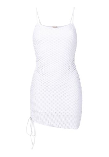 Amir Slama lace-up detail mini dress - Bianco