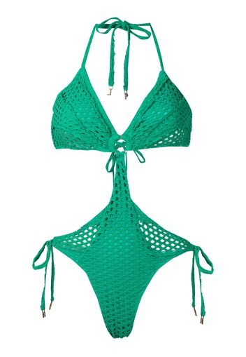 Amir Slama cut-out detail swimsuit - Verde