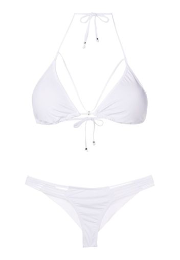 Amir Slama halterneck tie-fastening bikini - Bianco