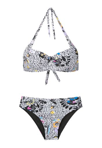 Amir Slama Bikini a fiori con scollo all'americana - Multicolore