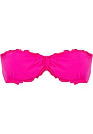 ruffled trim bandeau bikini top