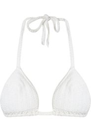 Amir Slama knit triangle bikini top - Bianco