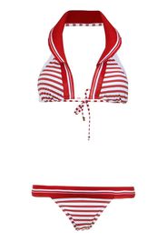 printed halterneck bikini set