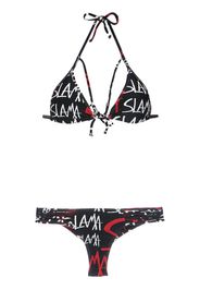 logo print bikini set