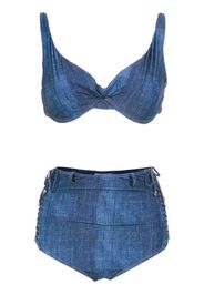 high waist denim bikini set