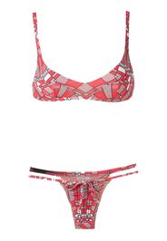 geometric print bikini set