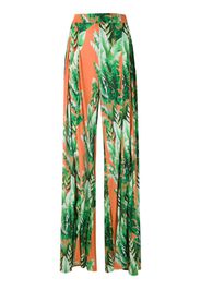 printed wide leg trousers