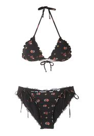 Set bikini triangolare a fiori