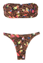 printed bandeau bikini set