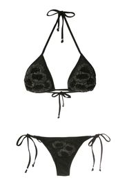 Amir Slama Set bikini con ricamo - Nero