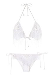 Amir Slama Set bikini con ricamo - Bianco