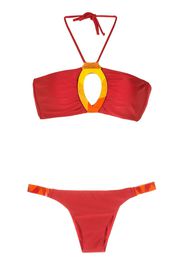 Amir Slama Set bikini con ricamo - Rosso