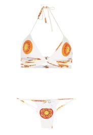 Amir Slama Set bikini Sol con stampa - Bianco