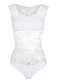 Amir Slama Blusa smanicata con pizzo - Bianco