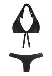 Amir Slama Bikini con scollo all'americana - Nero