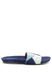 Amir Slama Sandali slides con design patchwork - Blu