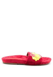 Amir Slama Sandali slides con ricamo - Rosso