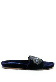 Amir Slama Sandali slides con ricamo - Blu