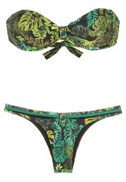 Amir Slama Bikini senza spalline con stampa tropicale - Verde