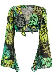 Amir Slama Blusa crop con stampa - Verde