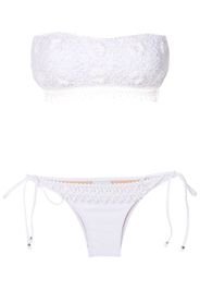 Amir Slama Set bikini con ricamo - Bianco