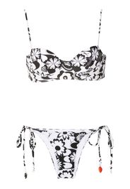 Amir Slama Set bikini a fiori - Nero