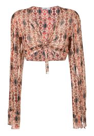 Amir Slama Blusa a fiori crop - Multicolore