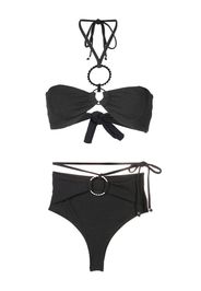 Amir Slama Set bikini con scollo all'americana - Nero