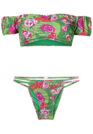 Amir Slama Bikini a fiori - Verde