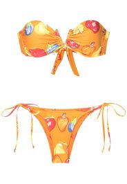 Amir Slama Set bikini con stampa - Arancione