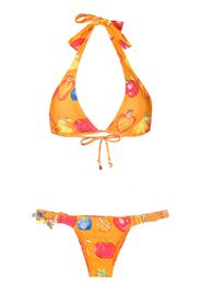 Amir Slama Set bikini con stampa - Arancione