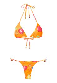 Amir Slama Set bikini con stampa - Arancione