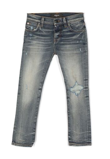 AMIRI KIDS distressed washed jeans - Blu