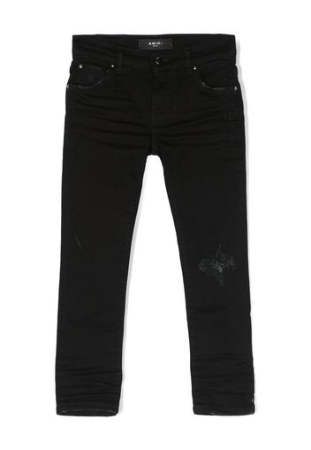 AMIRI KIDS ripped skinny-cut jeans - Nero