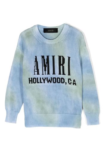 AMIRI KIDS logo-intarsia tie-dye knit - Blu