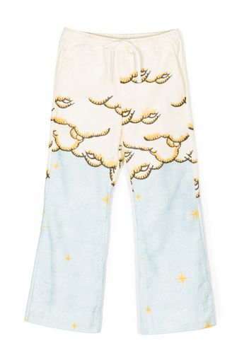 AMIRI KIDS graphic-print cotton track pants - Blu