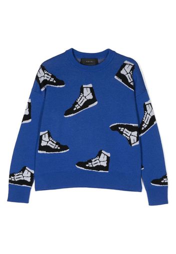 AMIRI KIDS trainers-print knitted sweatshirt - Blu