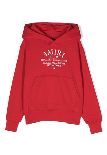 AMIRI KIDS Arts District logo-print cotton hoodie - Rosso