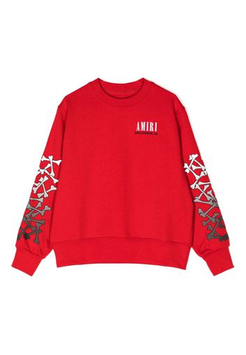 AMIRI KIDS bones-print cotton sweatshirt - Rosso