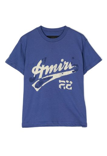 AMIRI KIDS logo-print cotton T-shirt - Blu