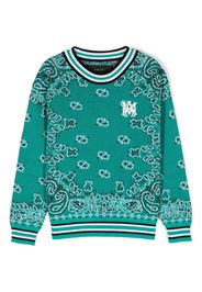 AMIRI KIDS bandana-print crew-neck jumper - Verde