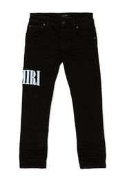 AMIRI KIDS logo-appliqué mid-rise straight-leg jeans - Nero