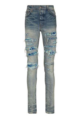 AMIRI PJ Trasher distressed-effect skinny jeans - Blu