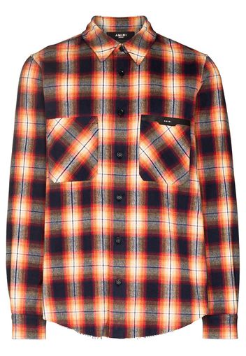 AMIRI logo-patch check flannel shirt - Arancione